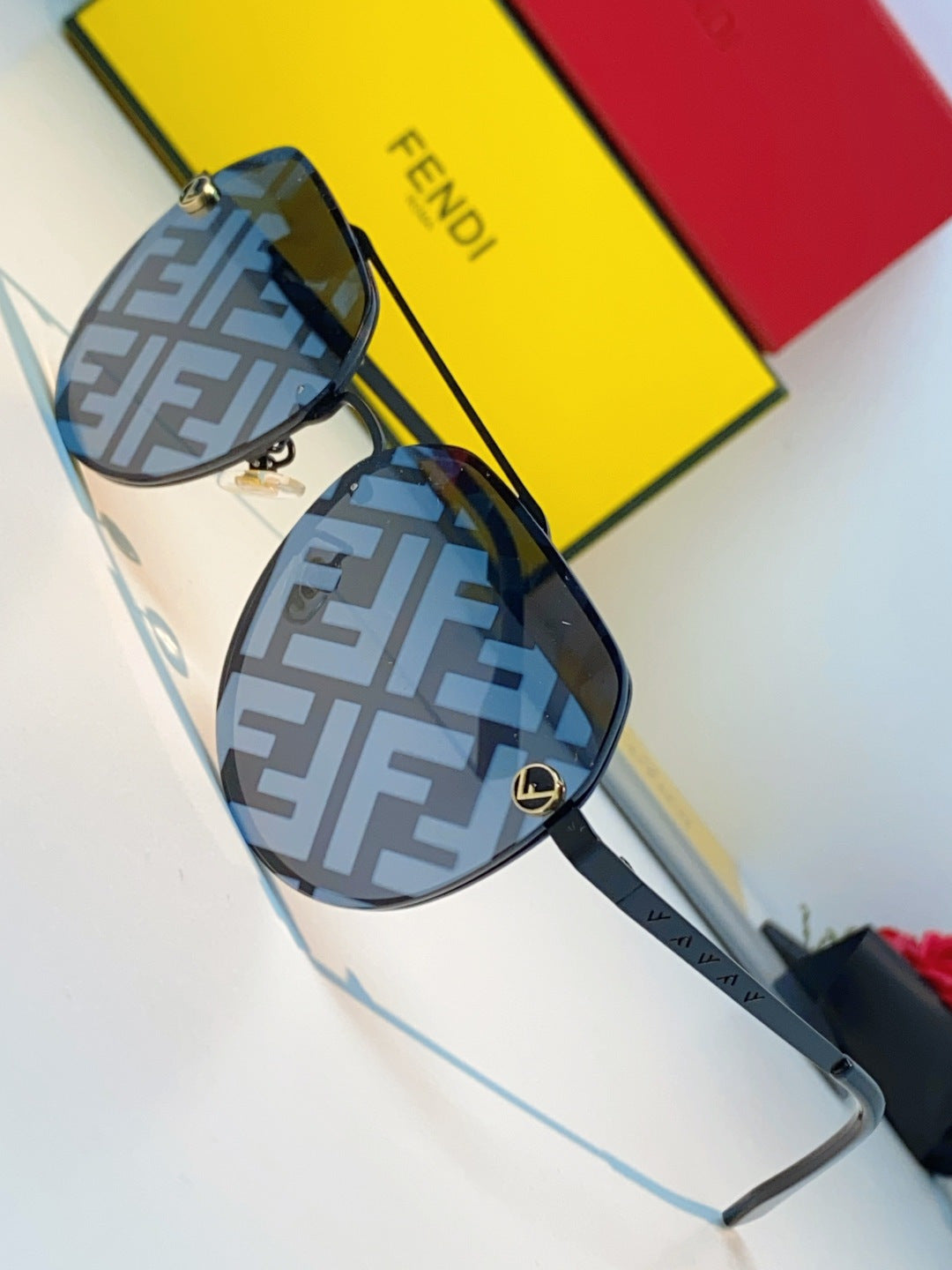 Fendi Lightweight Rimless Blue Lens Sunglasses for Men & Women - 466178 - detail image 7