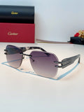 Cartier Polarized Metal Rimless Gray Lens Sunglasses for Men & Women