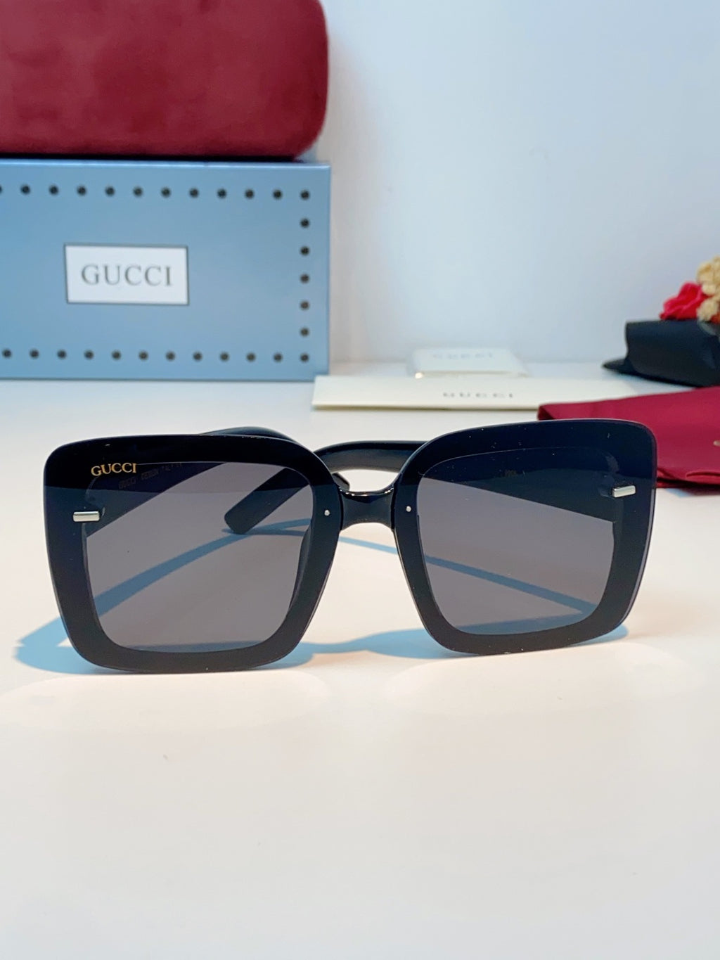 Gucci Square Blue Lens Sunglasses for Men & Women - 464964 - detail image 2
