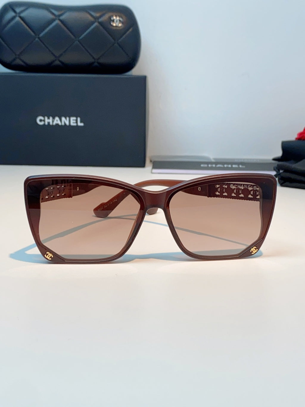 Chanel Cat-Eye Red Lens Sunglasses for Women - detail image 2
