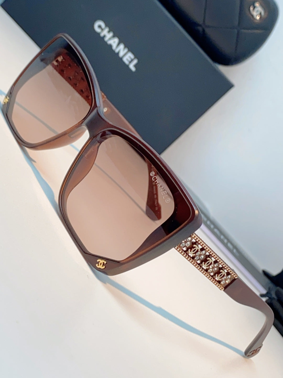 Chanel Cat-Eye Red Lens Sunglasses for Women - detail image 7