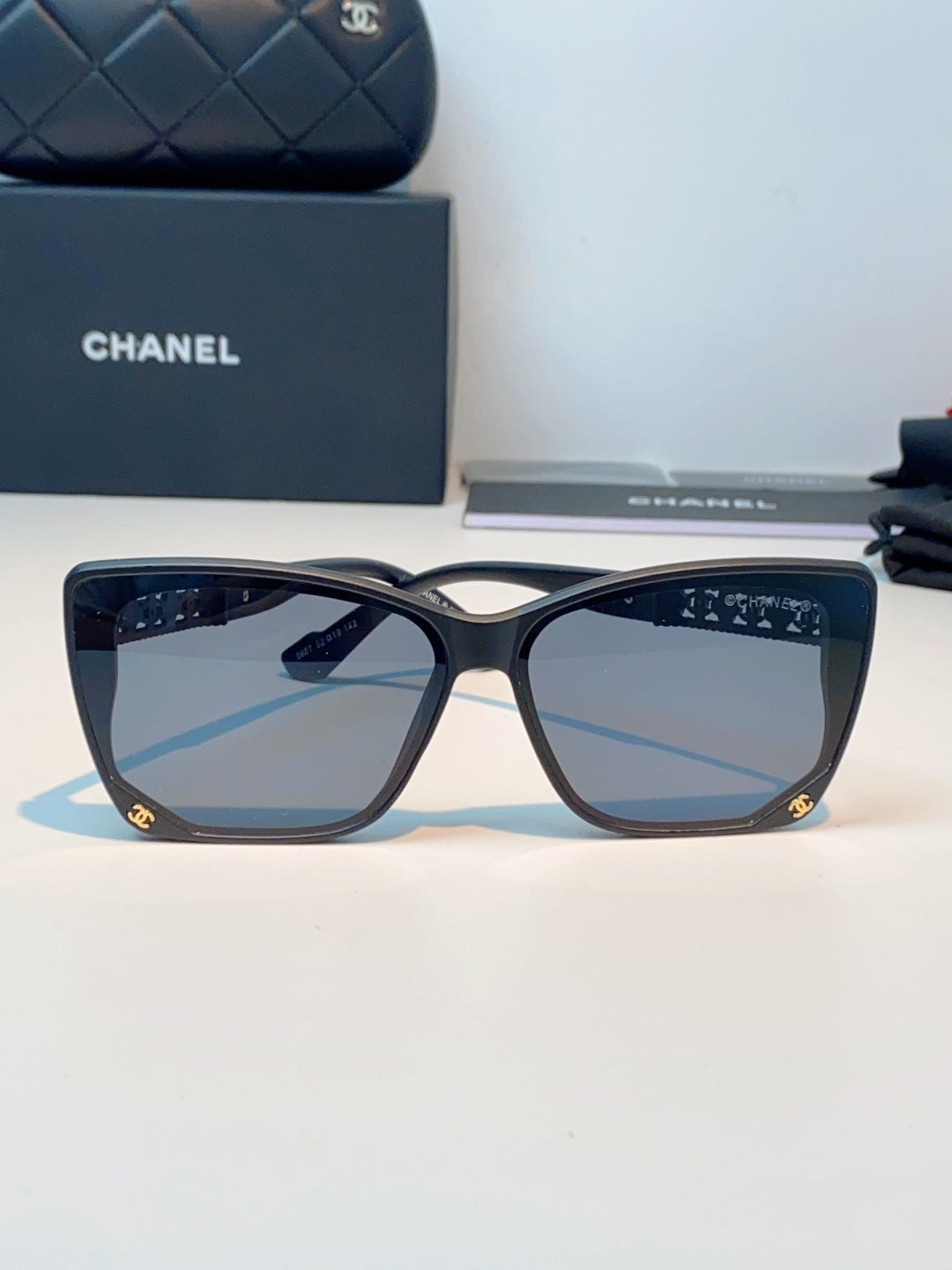 Chanel Cat-Eye Gray Lens Sunglasses for Women - detail image 2
