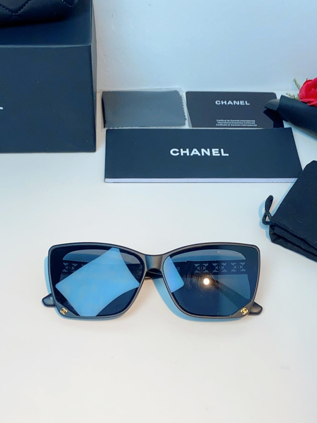 Chanel Cat-Eye Gray Lens Sunglasses for Women - detail image 10