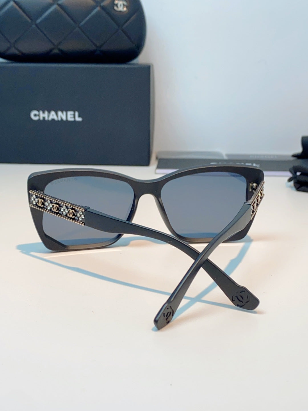 Chanel Cat-Eye Gray Lens Sunglasses for Women - detail image 3