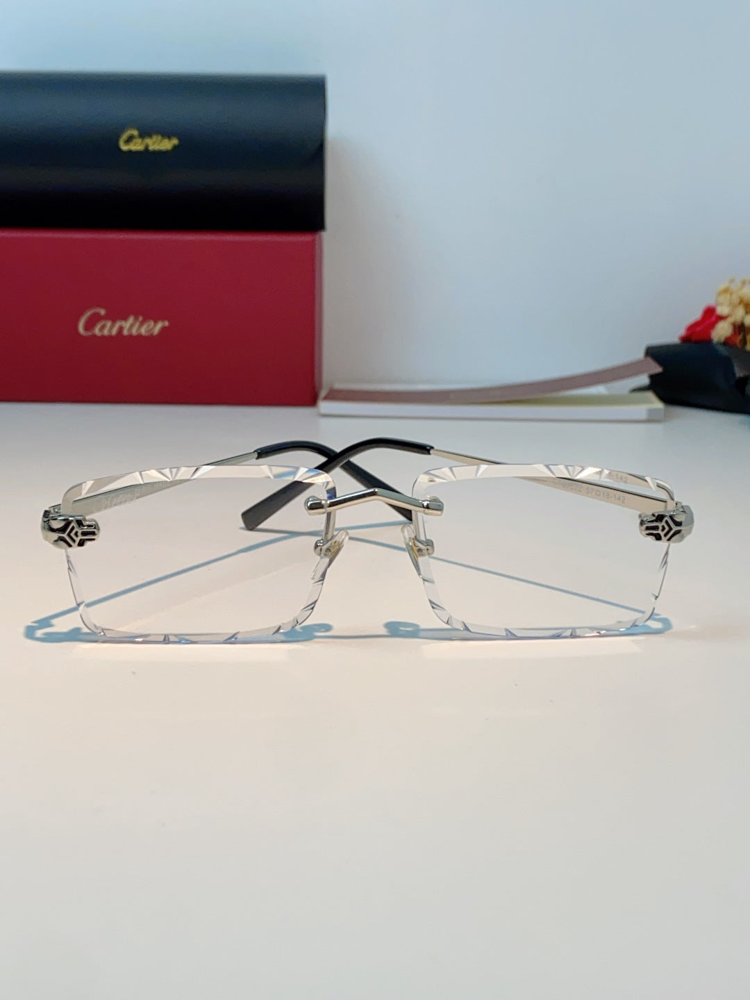 Cartier Lightweight Rimless Silver Lens Sunglasses for Men & Women - 487357 - detail image 2