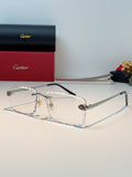 Cartier Lightweight Rimless Silver Lens Sunglasses for Men & Women - 487357
