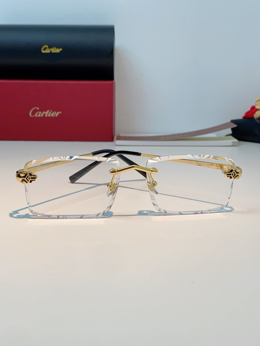 Cartier Lightweight Rimless Silver Lens Sunglasses for Men & Women - 487358 - detail image 2
