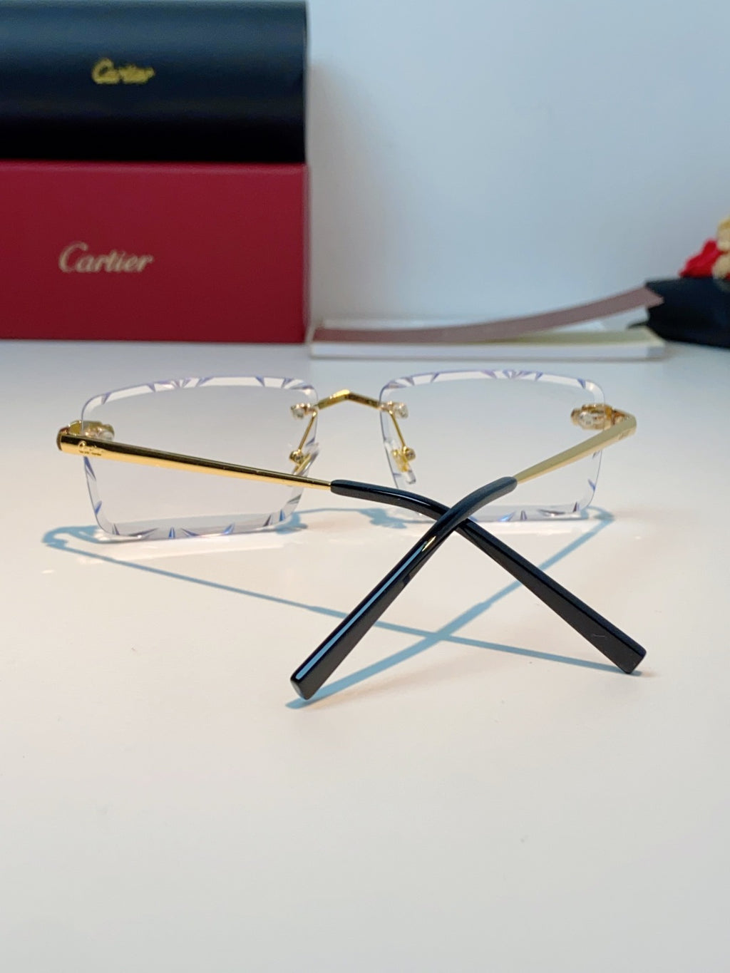 Cartier Lightweight Rimless Silver Lens Sunglasses for Men & Women - 487358 - detail image 3