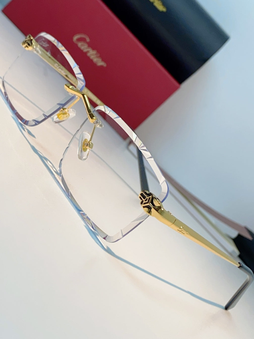 Cartier Lightweight Rimless Silver Lens Sunglasses for Men & Women - 487358 - detail image 7