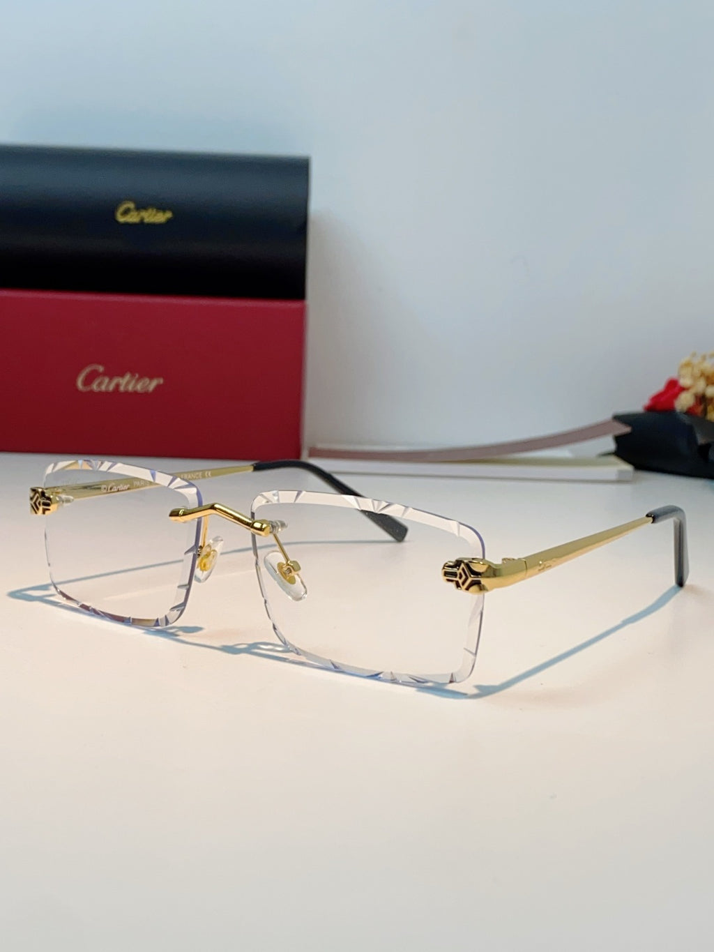 Cartier Lightweight Rimless Silver Lens Sunglasses for Men & Women - 487358