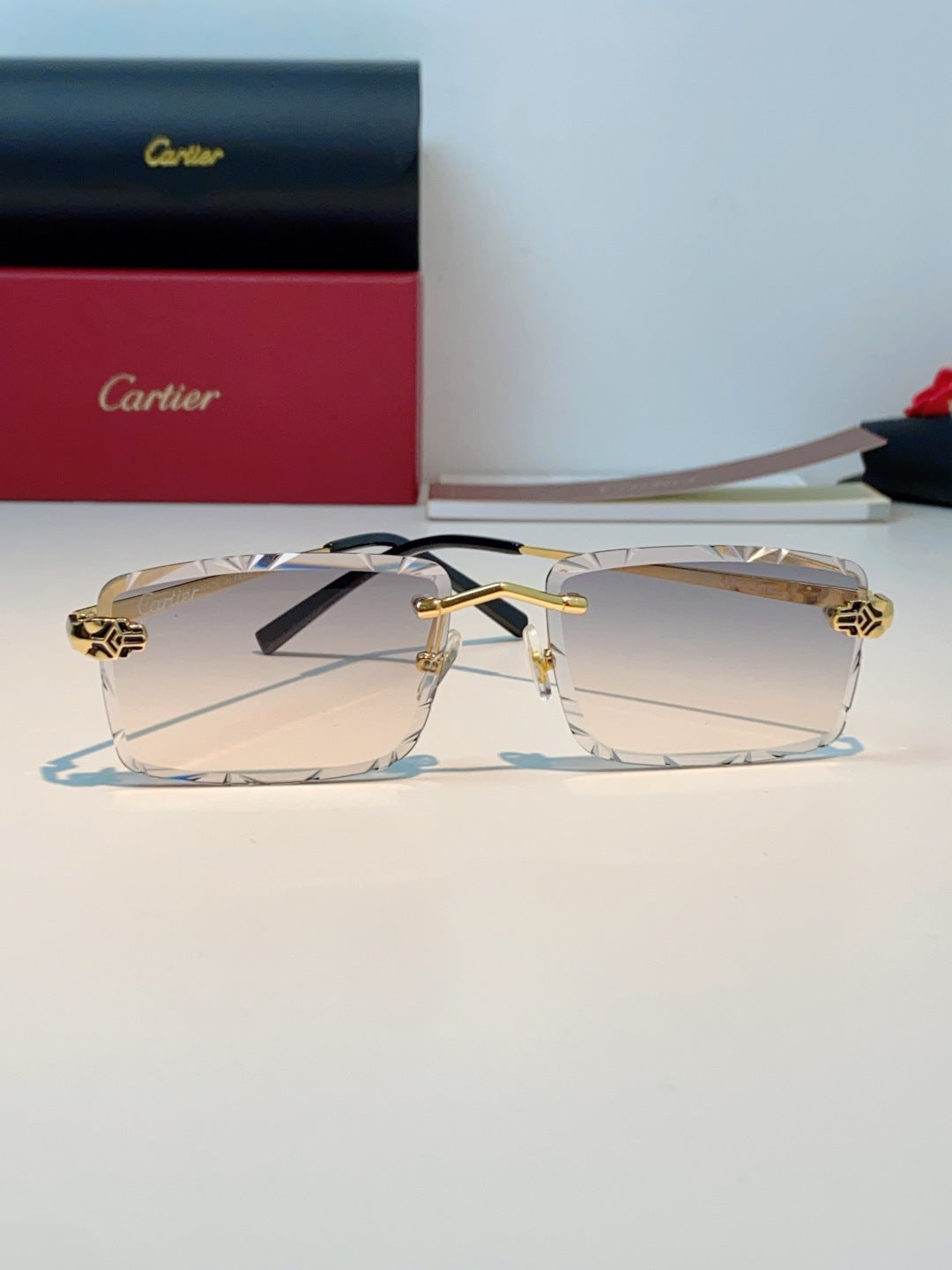 Cartier Lightweight Rimless Silver Lens Sunglasses for Men & Women - 487359 - detail image 2