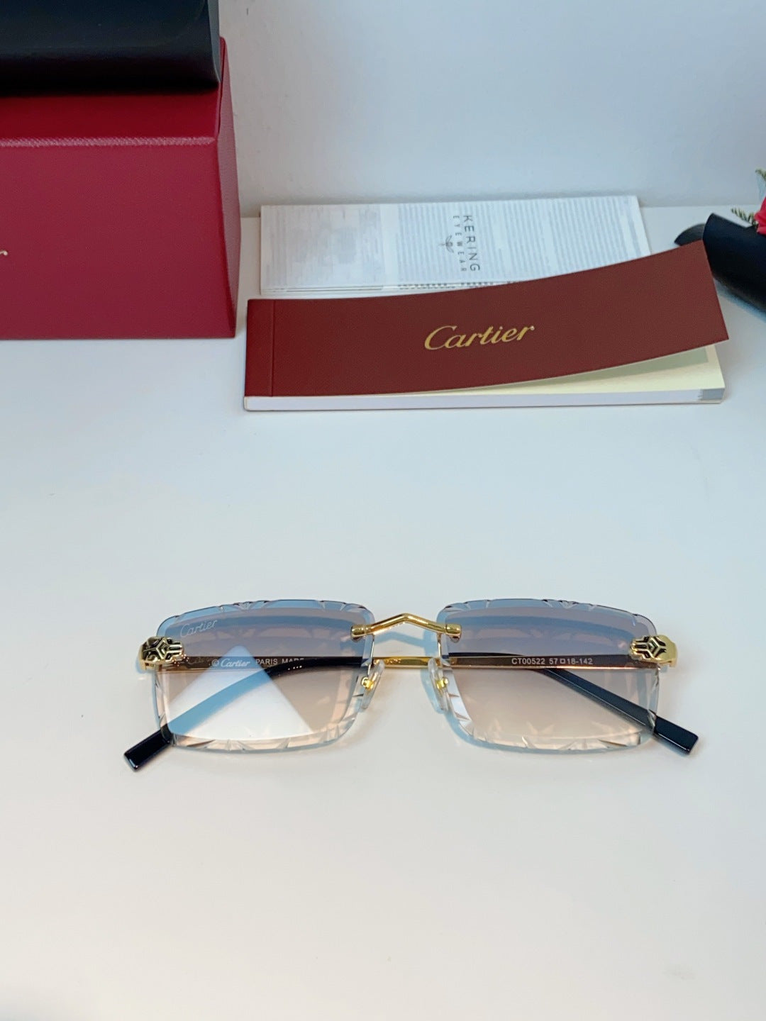 Cartier Lightweight Rimless Silver Lens Sunglasses for Men & Women - 487359 - detail image 9