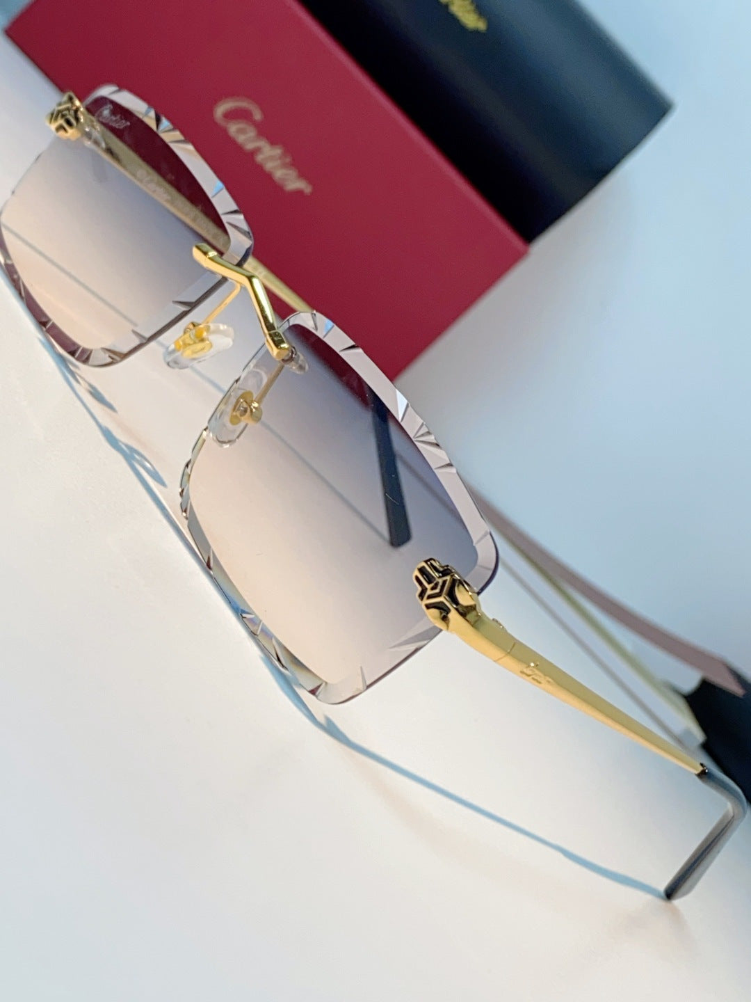 Cartier Lightweight Rimless Silver Lens Sunglasses for Men & Women - 487359 - detail image 7