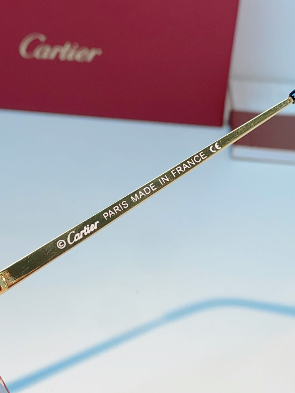 Cartier Lightweight Rimless Pink Lens Sunglasses for Men & Women - detail image 8