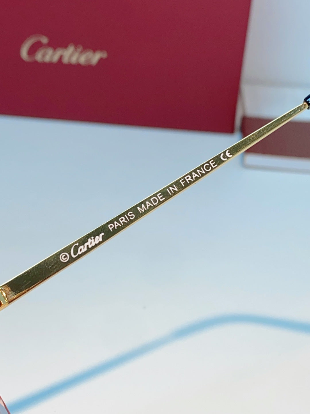 Cartier Lightweight Rimless Pink Lens Sunglasses for Men & Women - detail image 8