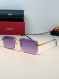Cartier Lightweight Rimless Purple Lens Sunglasses for Men & Women - 487361