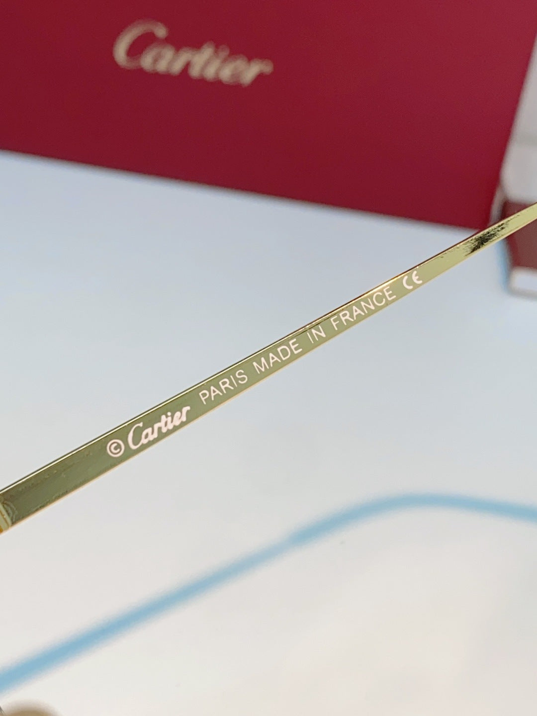 Cartier Lightweight Rimless Gold Lens Sunglasses for Men & Women - detail image 8