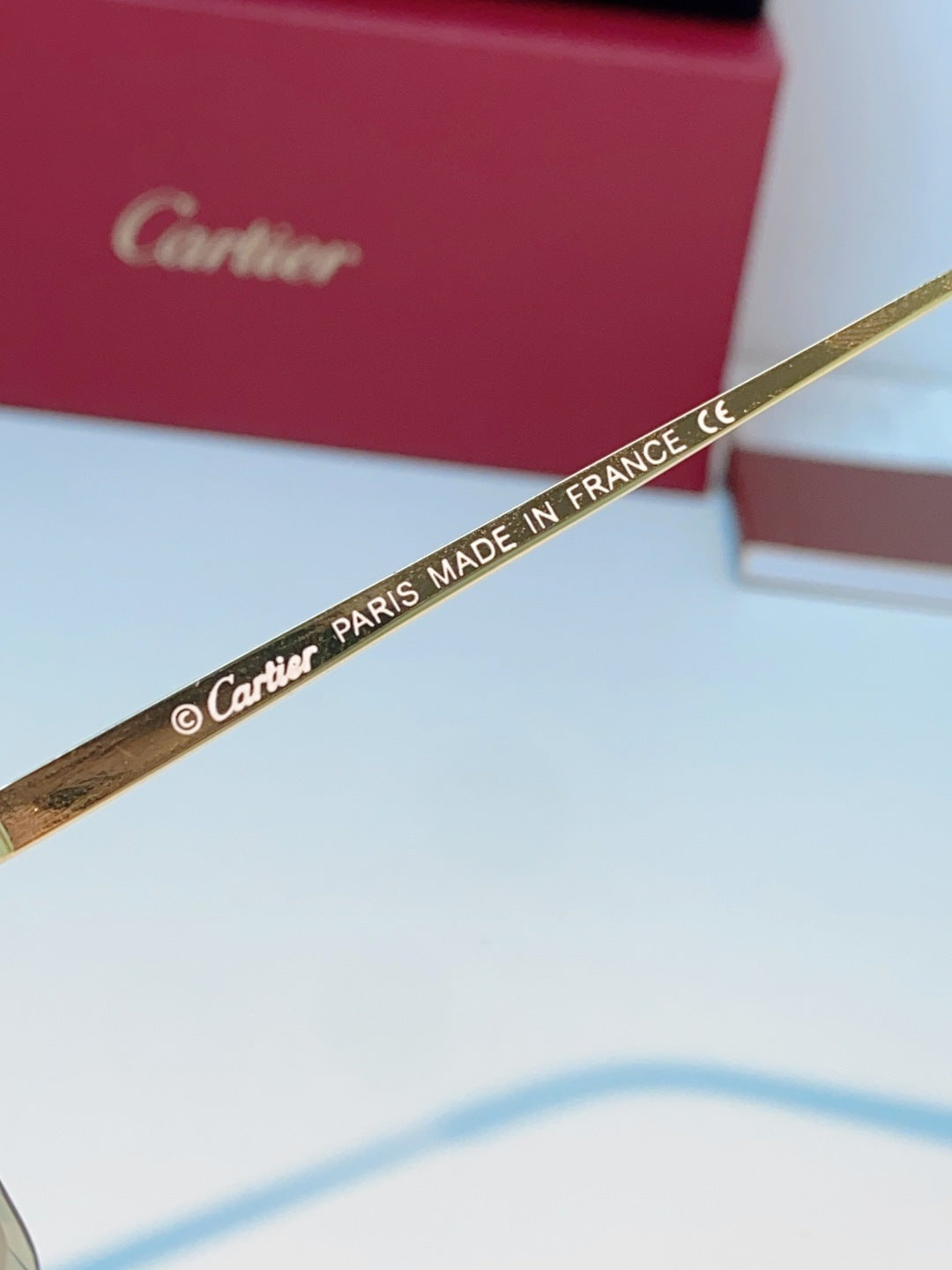 Cartier Lightweight Rimless Orange Lens Sunglasses for Men & Women - 487364 - detail image 8