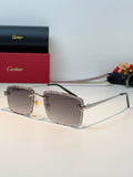 Cartier Lightweight Rimless Gray Lens Sunglasses for Men & Women - 487365