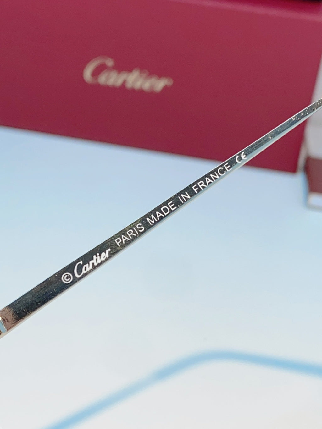 Cartier Lightweight Rimless Gray Lens Sunglasses for Men & Women - 487365 - detail image 8