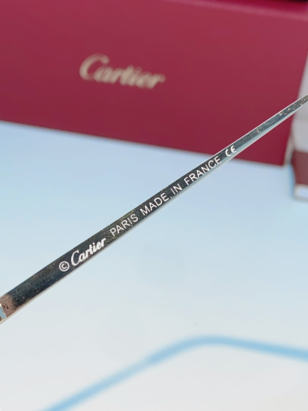Cartier Lightweight Rimless Gray Lens Sunglasses for Men & Women - 487365 - detail image 8
