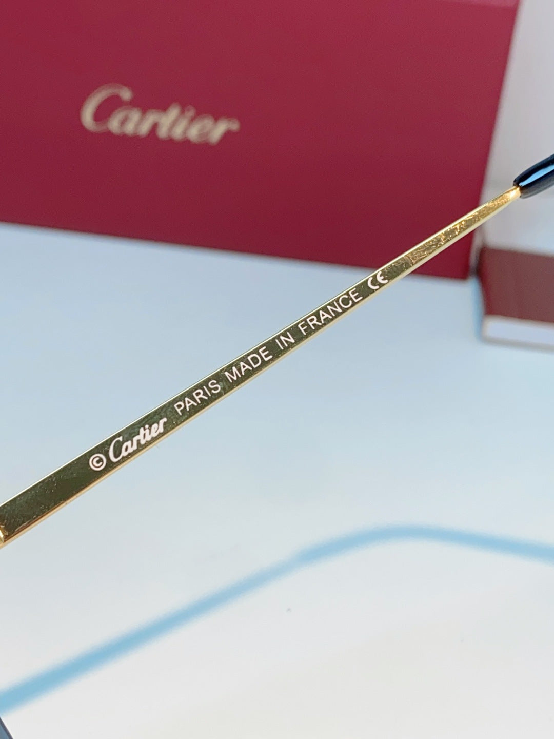 Cartier Lightweight Rimless Gray Lens Sunglasses for Men & Women - 487366 - detail image 8