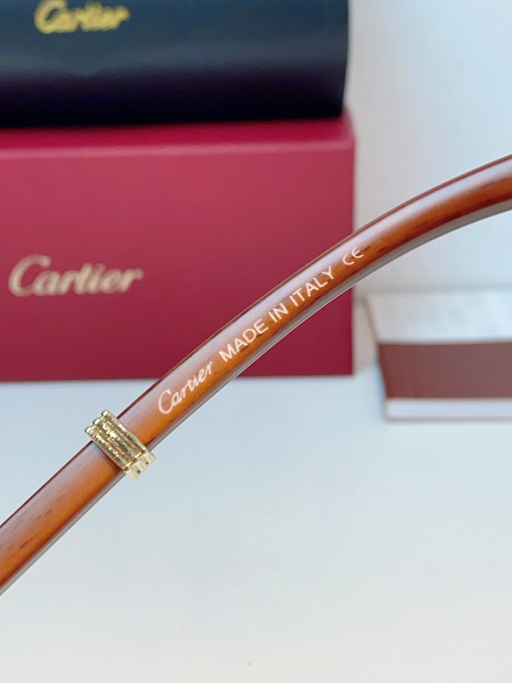 Cartier Lightweight Rimless Red Lens Sunglasses for Men & Women - detail image 8