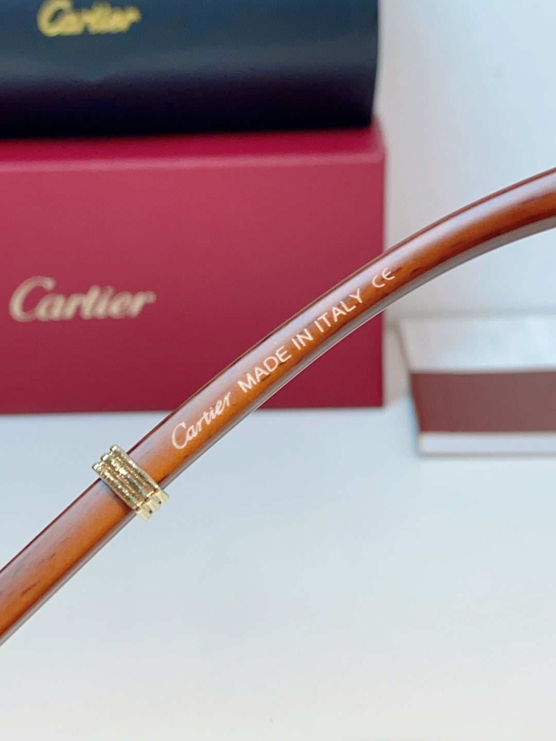 Cartier Lightweight Rimless Red Lens Sunglasses for Men & Women - detail image 8