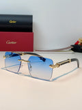 Cartier Lightweight Rimless Blue Lens Sunglasses for Men & Women - 487315