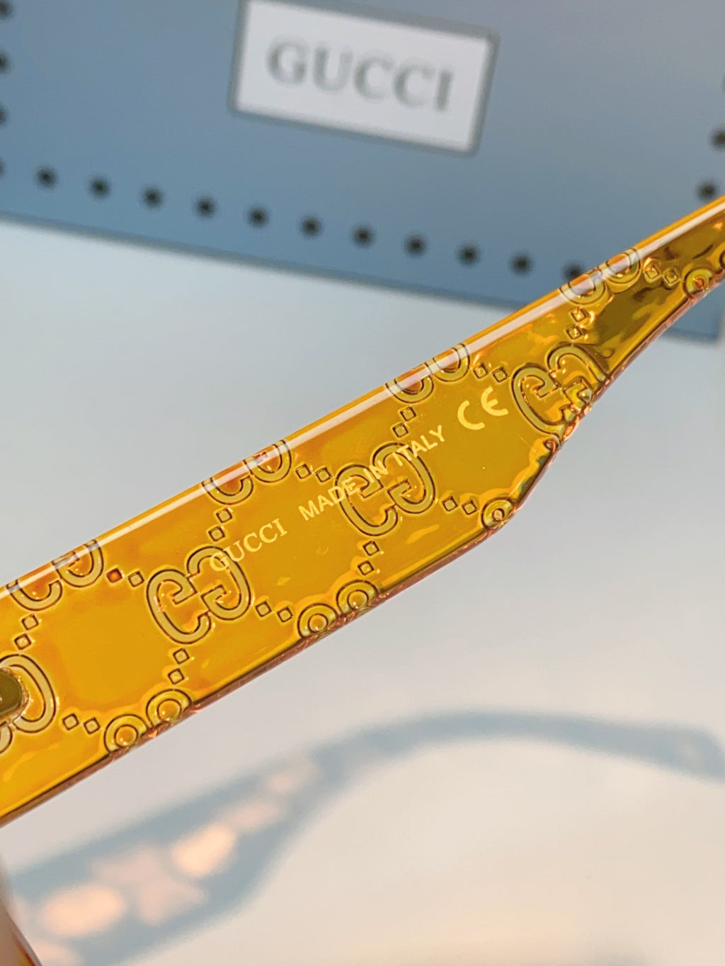 Gucci Square Orange Lens Sunglasses for Men & Women - detail image 8