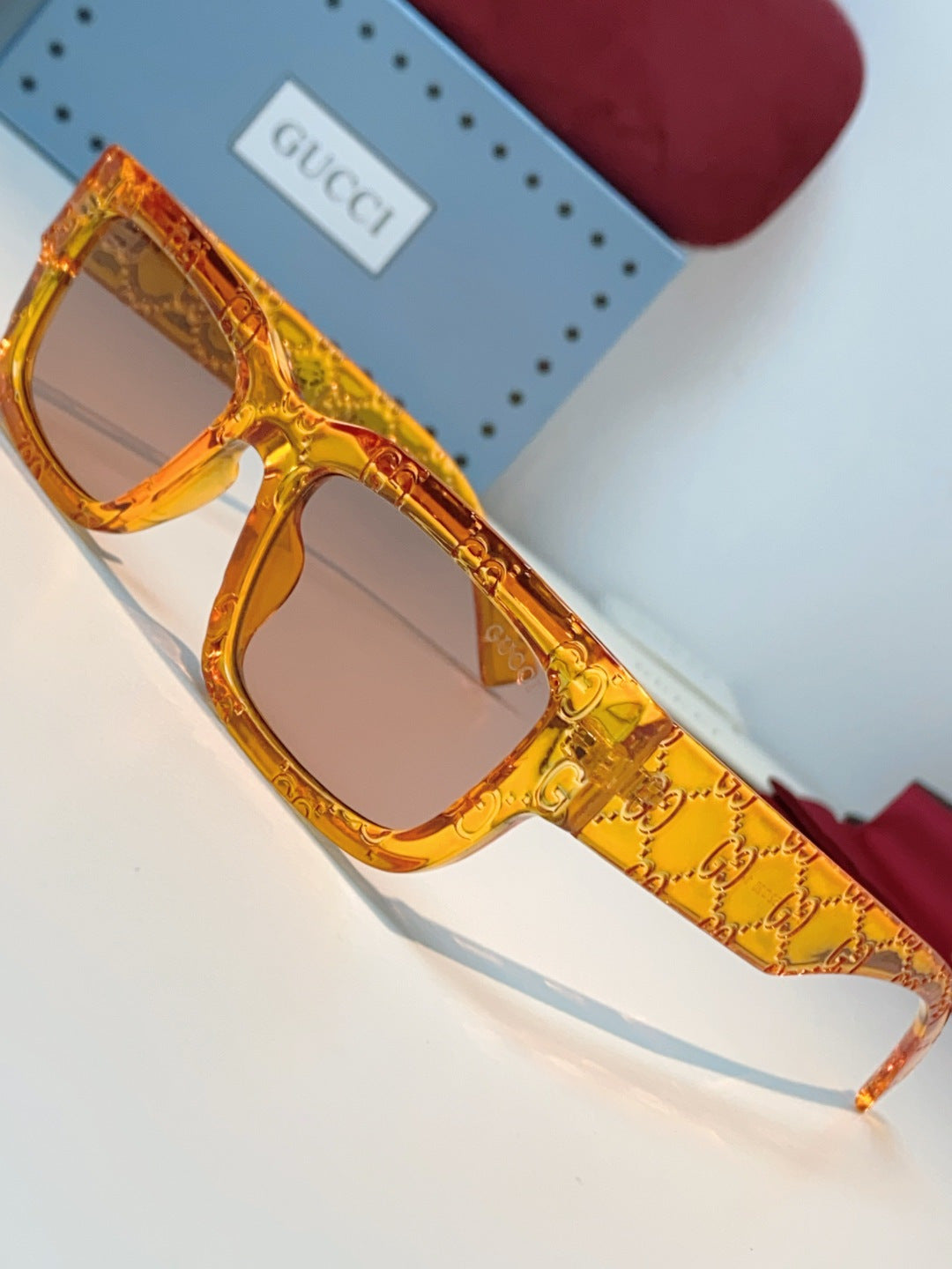 Gucci Square Orange Lens Sunglasses for Men & Women - detail image 7