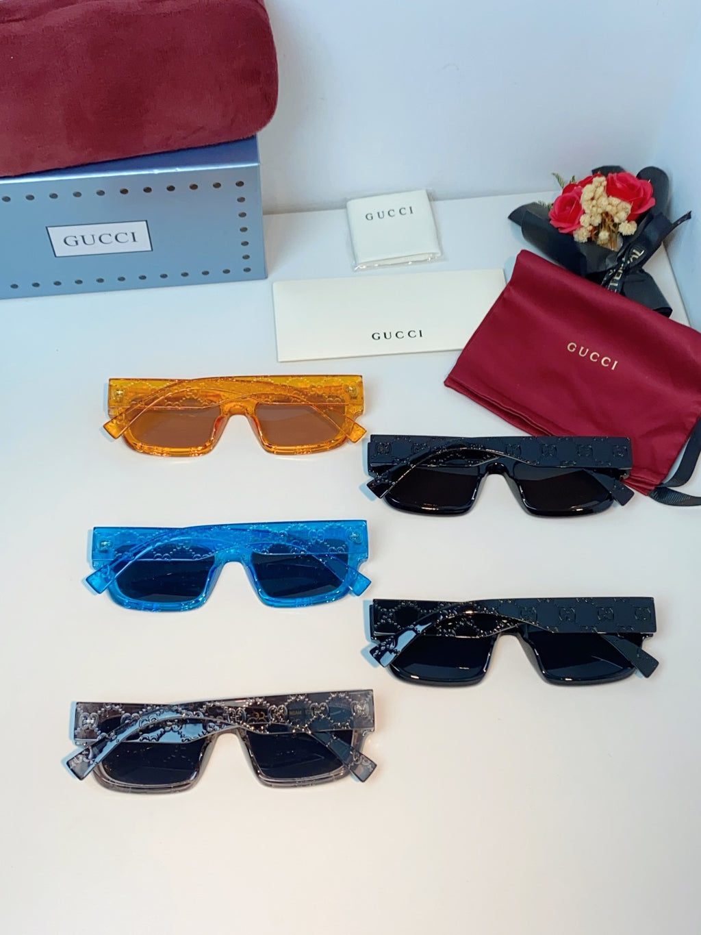 Gucci Square Orange Lens Sunglasses for Men & Women - detail image 11