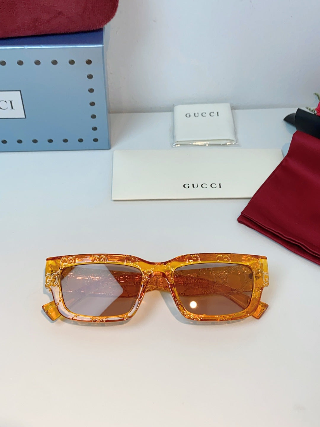 Gucci Square Orange Lens Sunglasses for Men & Women - detail image 9