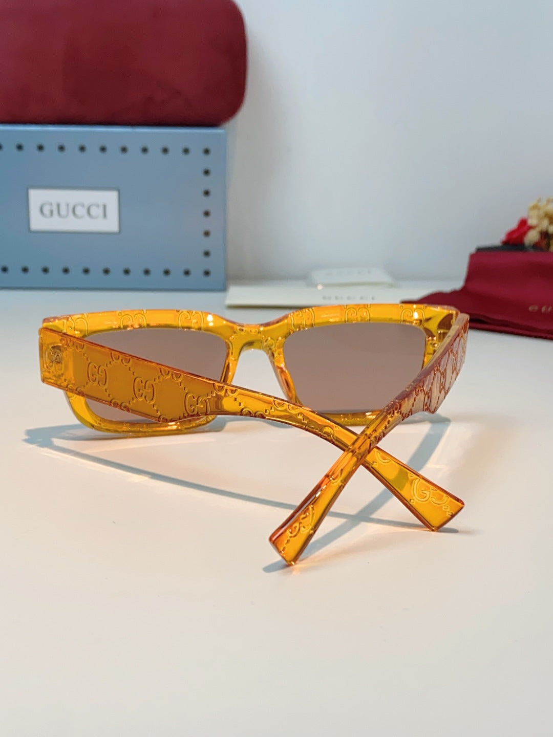 Gucci Square Orange Lens Sunglasses for Men & Women - detail image 3