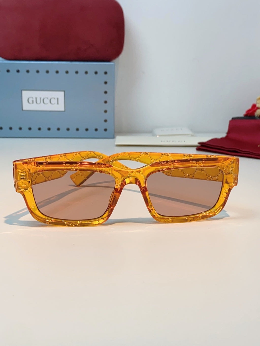 Gucci Square Orange Lens Sunglasses for Men & Women - detail image 2