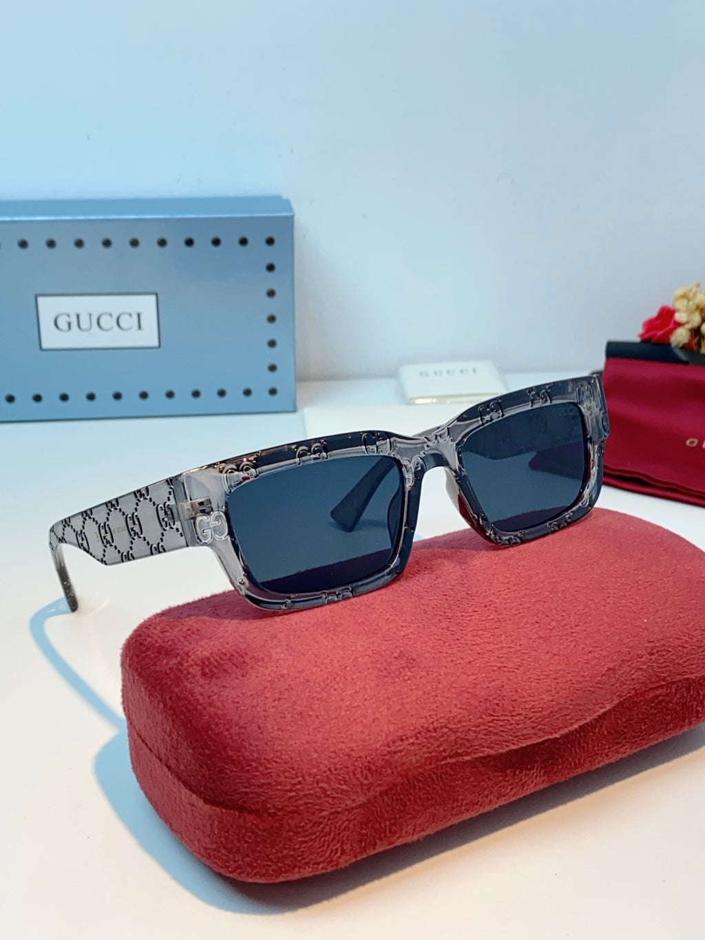 Gucci Square Black Lens Sunglasses for Men & Women - 493283 - detail image 10