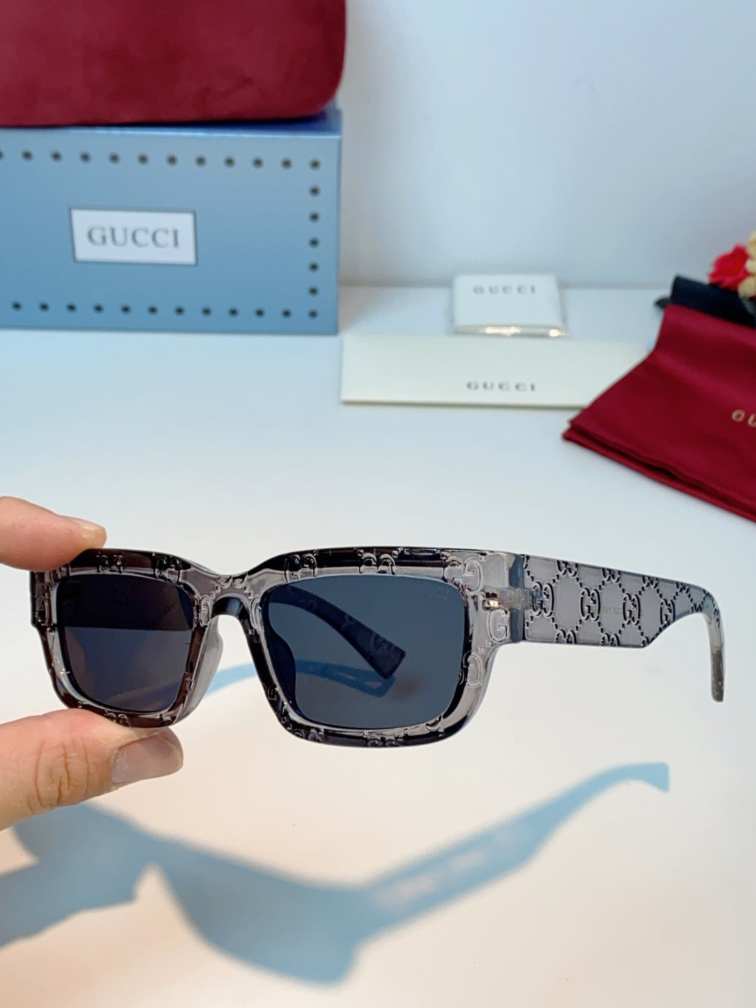 Gucci Square Black Lens Sunglasses for Men & Women - 493283 - detail image 6