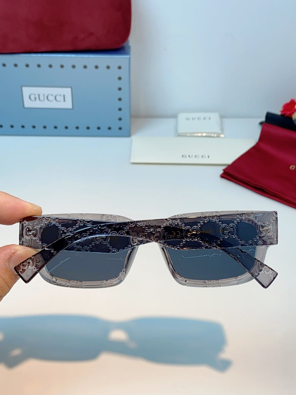 Gucci Square Black Lens Sunglasses for Men & Women - 493283 - detail image 5