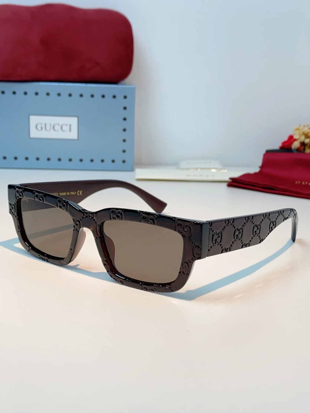 Gucci Square Black Lens Sunglasses for Men & Women - 493284