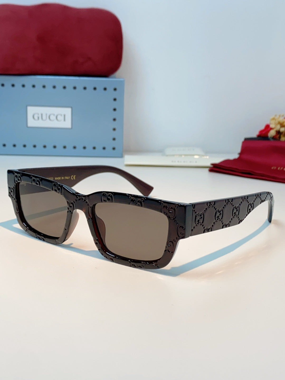 Gucci Square Black Lens Sunglasses for Men & Women - 493284