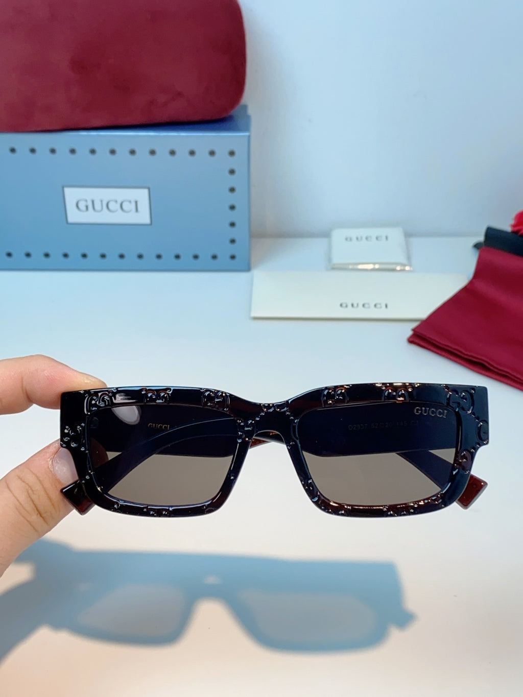 Gucci Square Black Lens Sunglasses for Men & Women - 493284 - detail image 4