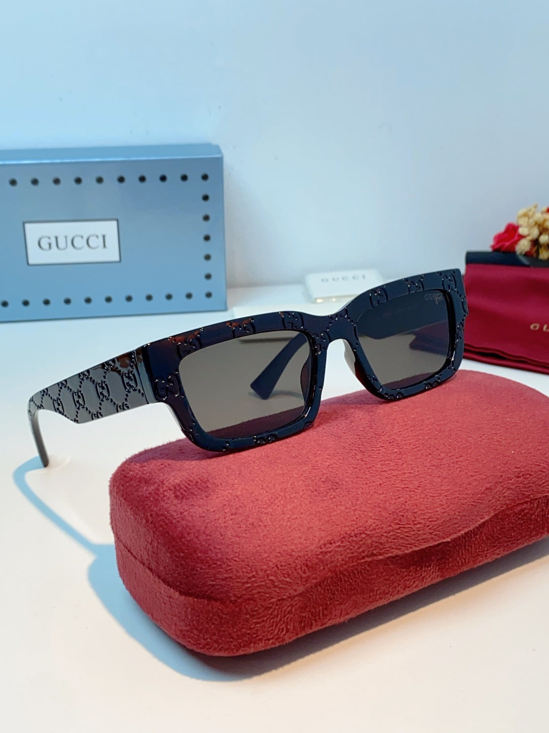 Gucci Square Black Lens Sunglasses for Men & Women - 493284 - detail image 10