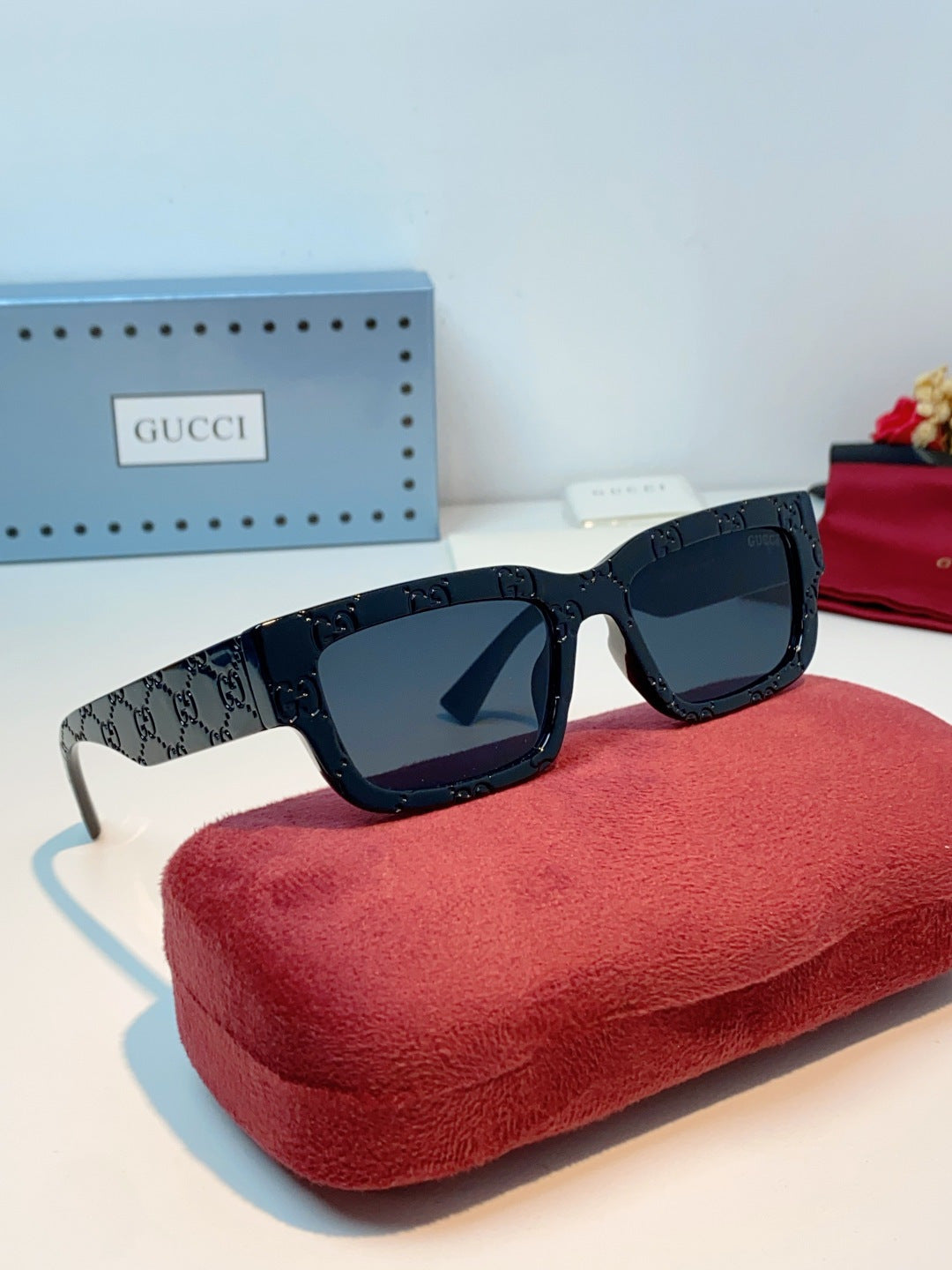 Gucci Square Black Lens Sunglasses for Men & Women - detail image 10