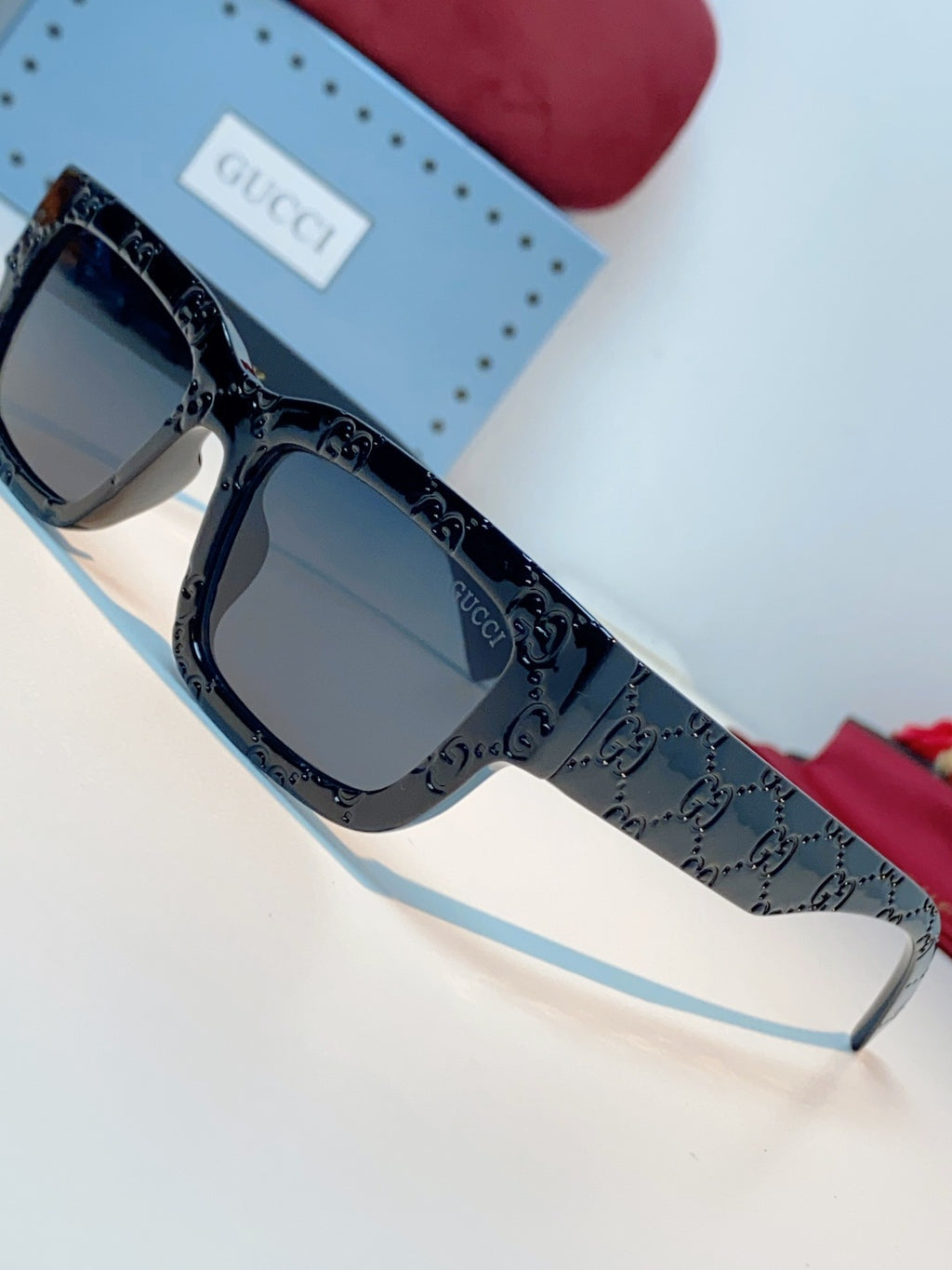 Gucci Square Black Lens Sunglasses for Men & Women - detail image 7