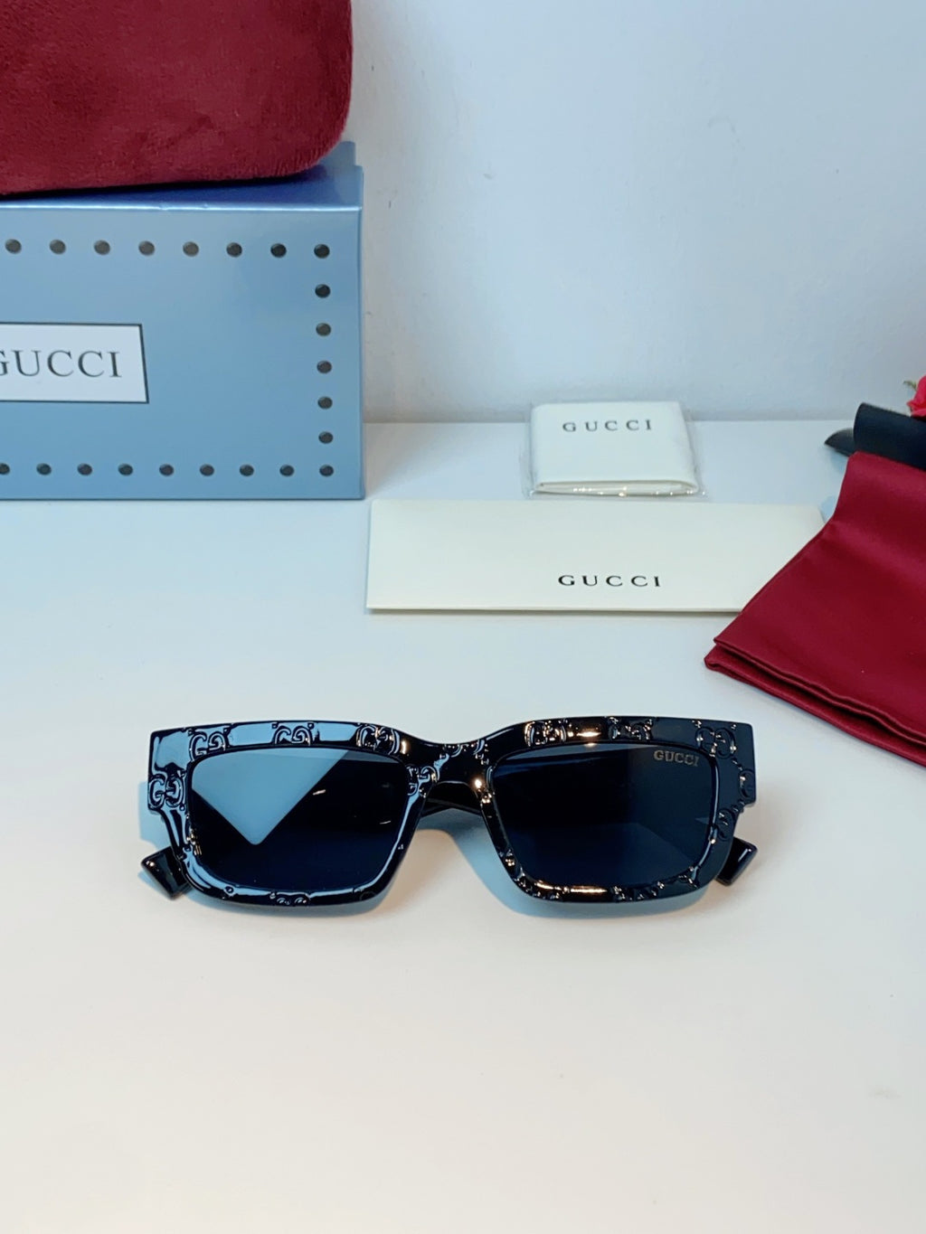 Gucci Square Black Lens Sunglasses for Men & Women - detail image 9