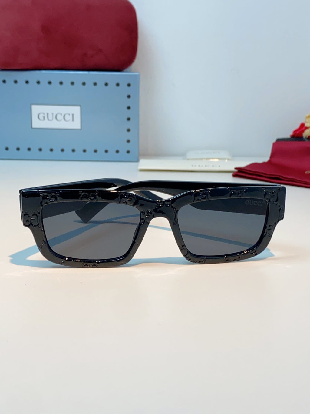 Gucci Square Black Lens Sunglasses for Men & Women - detail image 2
