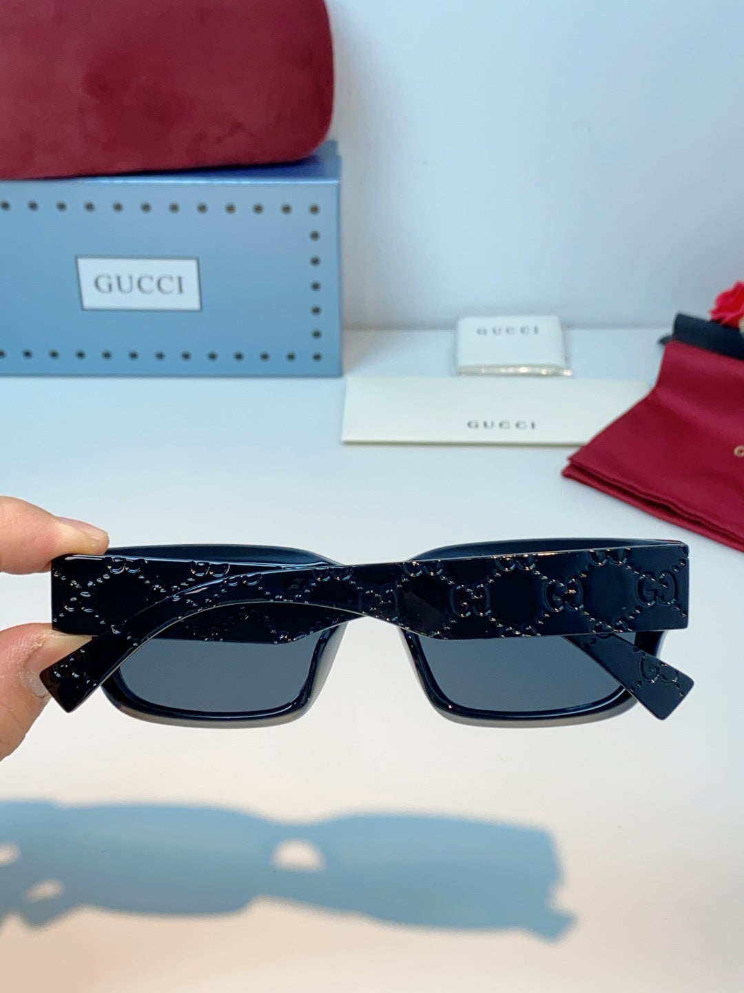 Gucci Square Black Lens Sunglasses for Men & Women - detail image 5