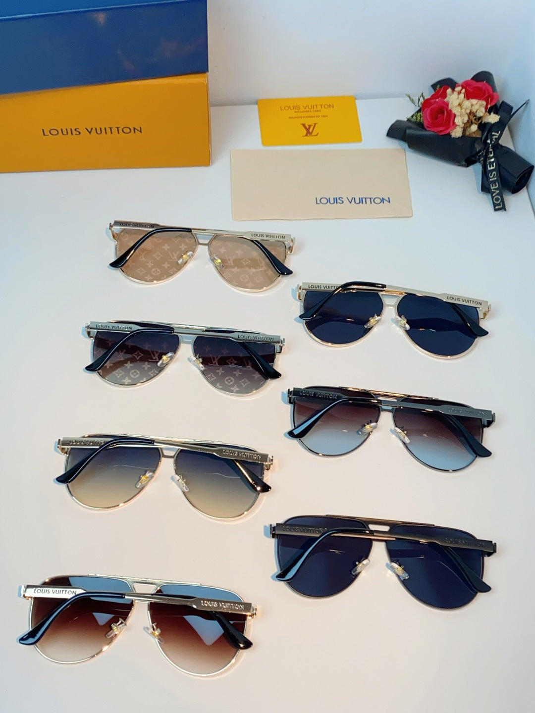 Louis Vuitton Metal Aviator Brown Lens Sunglasses for Men - detail image 11