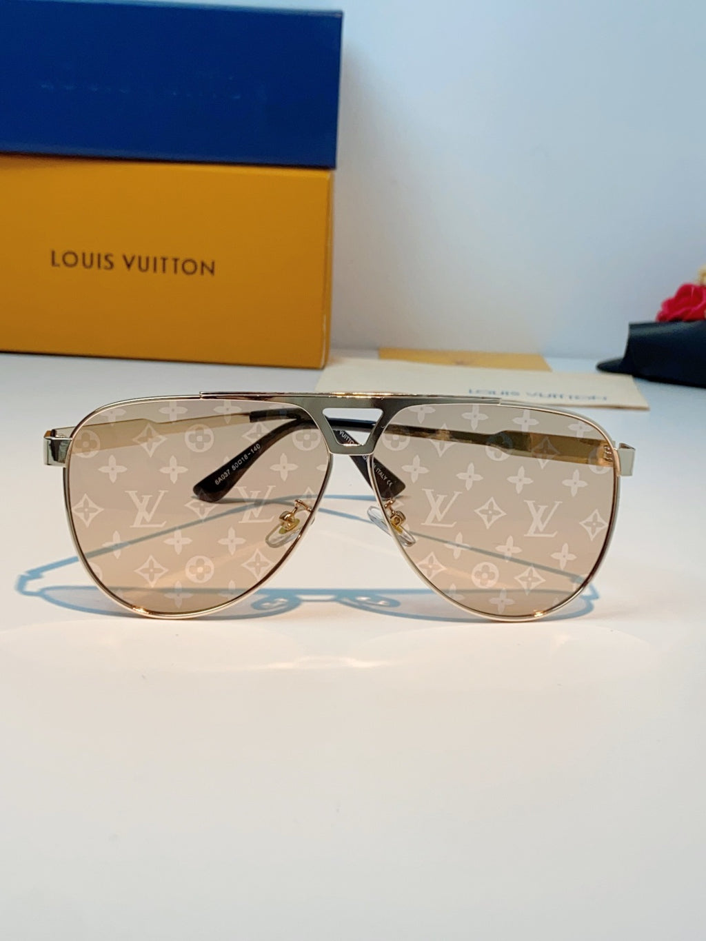 Louis Vuitton Metal Aviator Gold Lens Sunglasses for Men - detail image 2