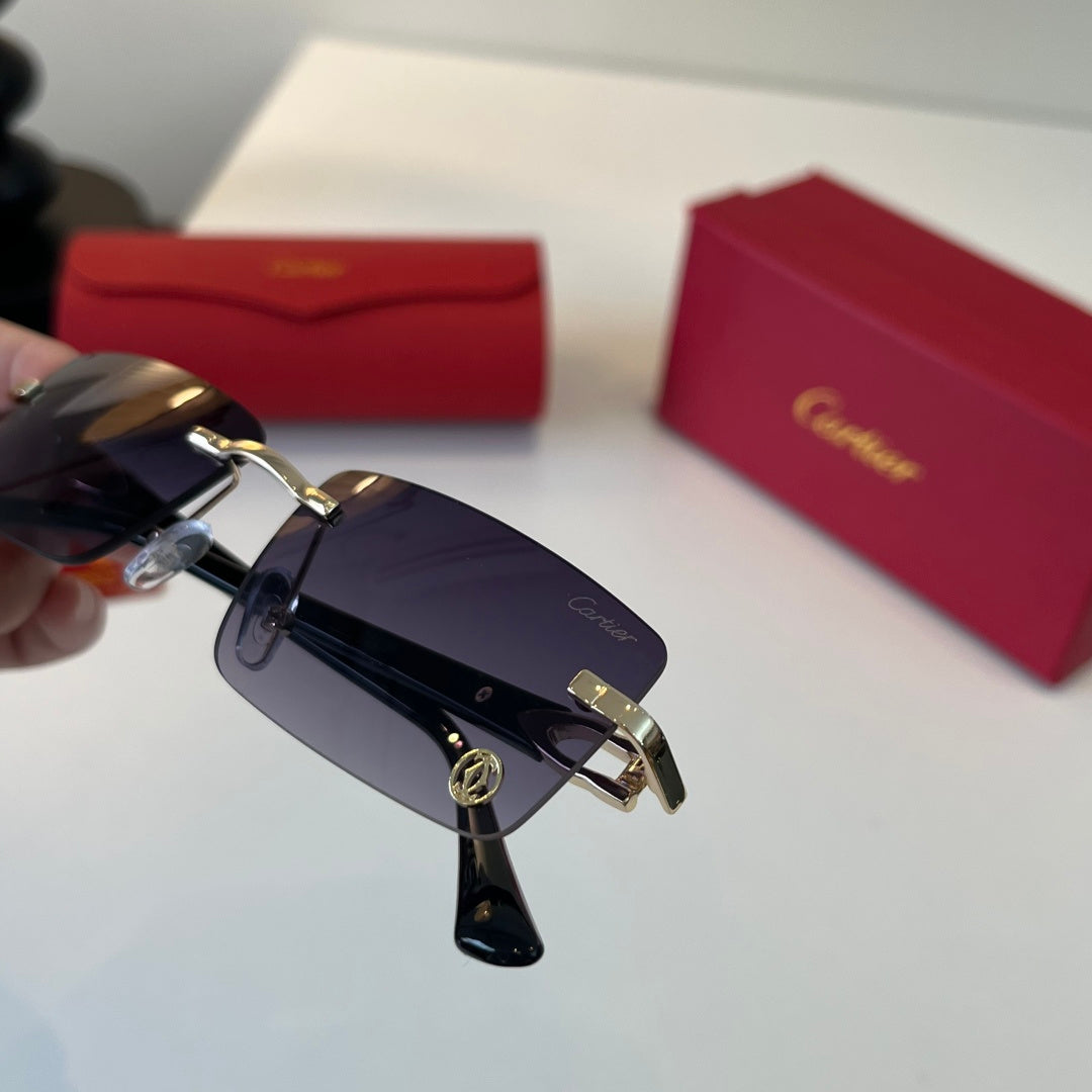 Cartier Lightweight Metal Rimless Silver Lens Sunglasses for Men & Wo - 449457 - detail image 7